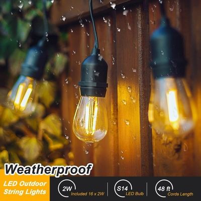 Fabbrica 500m Connettore solare a LED per esterni luce a corda Temperatura di lavoro -20-40 C