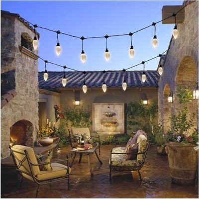 220v Illuminazione esterna Festoon Globe Lamp Garland B22 E27 Socket String Light